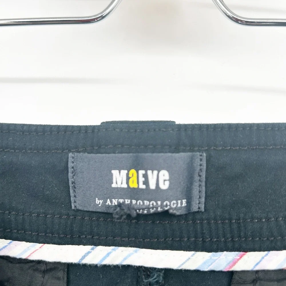 Maeve by Anthropologie Womens High Waisted Nautical‎ Utility Cuffed Shorts Black